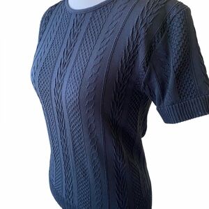 SOHO LADY Black Cable Knit Women's Top
